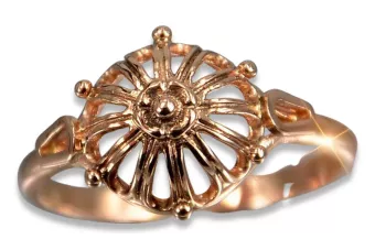 Ruso soviético rosa rosa 14k 585 oro Anillo vintage vrn179