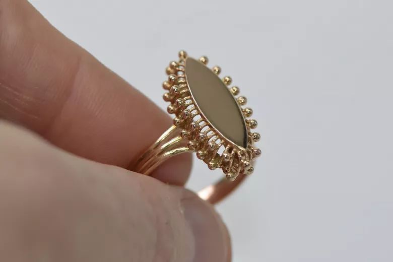 Radziecki 14k 585 złoty Rosyjski pierścionek z różowego złota vrn042