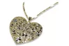 Yellow white 14k gold beautiful modern heart pendant cpn003yw