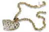 Italian 14k gold modern heart pendant with snake chain cpn023yw&cc074y
