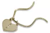 Italian 14k gold lovers heart pendant with snake chain pp031y&cc078yw