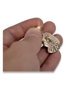 Rosa rusa 14k 585 oro Mary medallion icon colgante pm003r