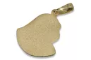 Італійський жовтий 14k 585 золотий медальйон Марія ікона підвіска pm003y