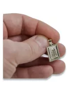 Білий 14к 585 золотий медальйон Марія ікона підвіска pm002w