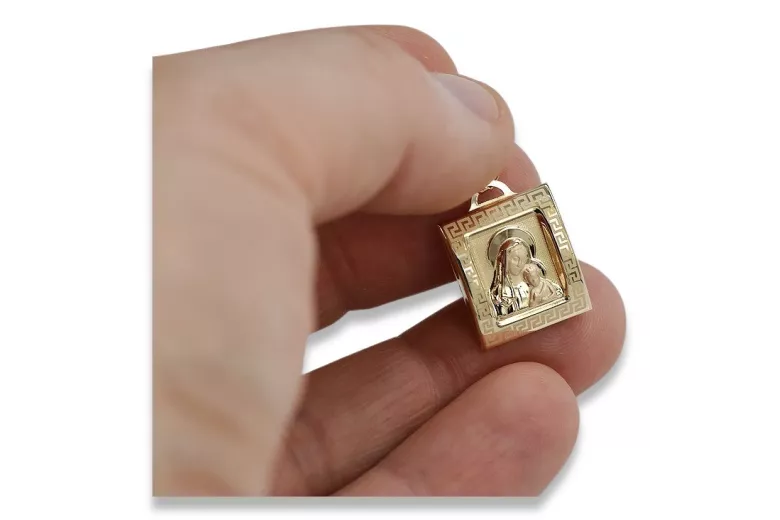 Золотой медальон Марии икона кулон ★ zlotychlopak.pl ★ Золото 585 333 низкая цена