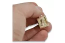 Gold 14k 585 Medaillon-Ikonenanhänger „Mutter Gottes Jungfrau Maria“ pm001y