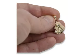 Rosa rusa 14k 585 oro Mary medallion icon colgante pm004r