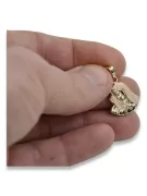 Rosa rusa 14k 585 oro Mary medallion icon colgante pm004r
