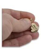 Italian yellow 14k 585 gold Mary medallion icon pendant pm004y
