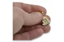 Amarillo italiano 14k 585 oro Mary medallion icon colgante pm004y