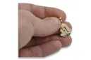 Italian yellow 14k 585 gold Mary medallion icon pendant pm004y
