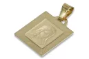 Італійський жовтий 14k 585 золотий медальйон Марія ікона підвіска pm002y