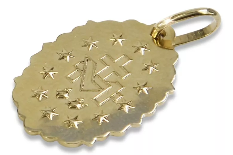 Colgante ★ Gold Mary medallón icono zlotychlopak.pl ★ Oro 585 333 precio bajo