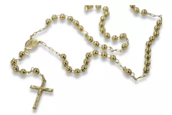 Amarillo italiano 14k 585 rosario de oro cadena rcc012y