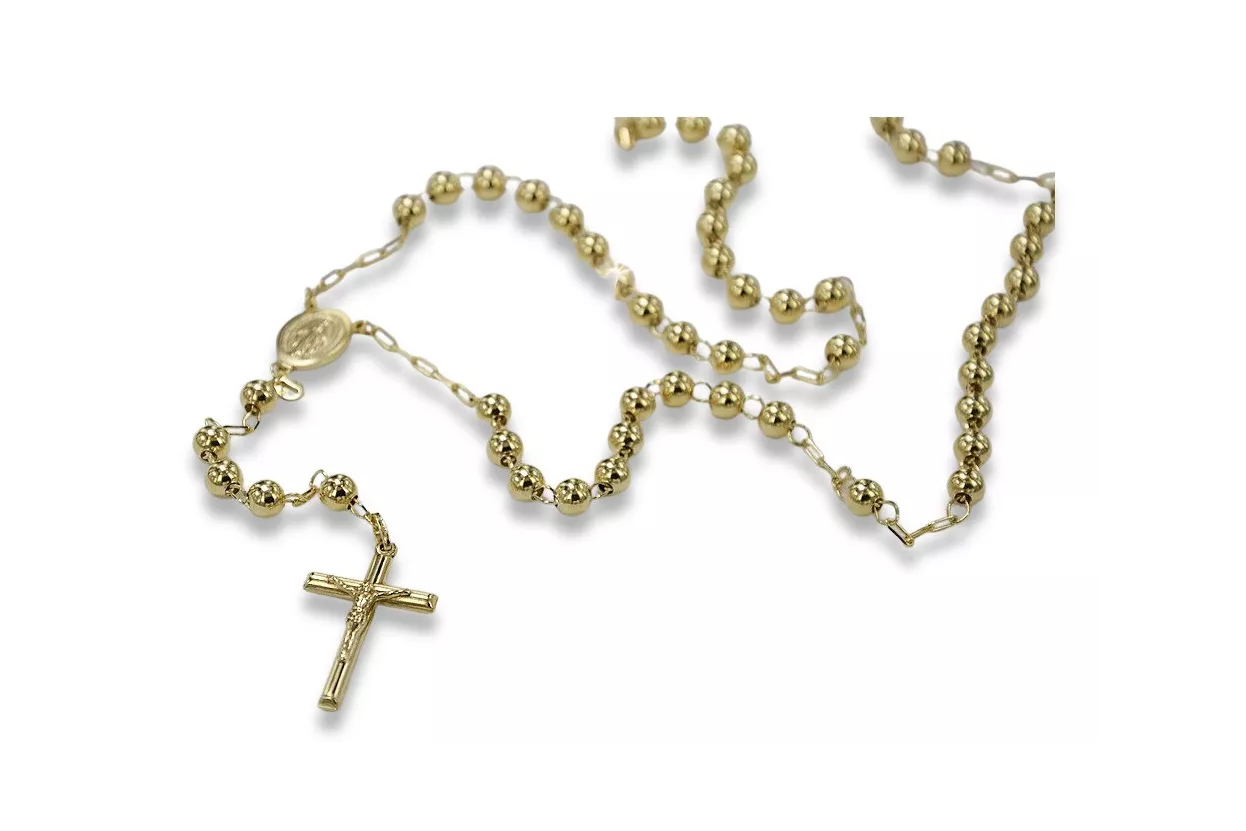 Yellow rose gold rosary chain ★ russiangold.com ★ Gold 585 333 Low price