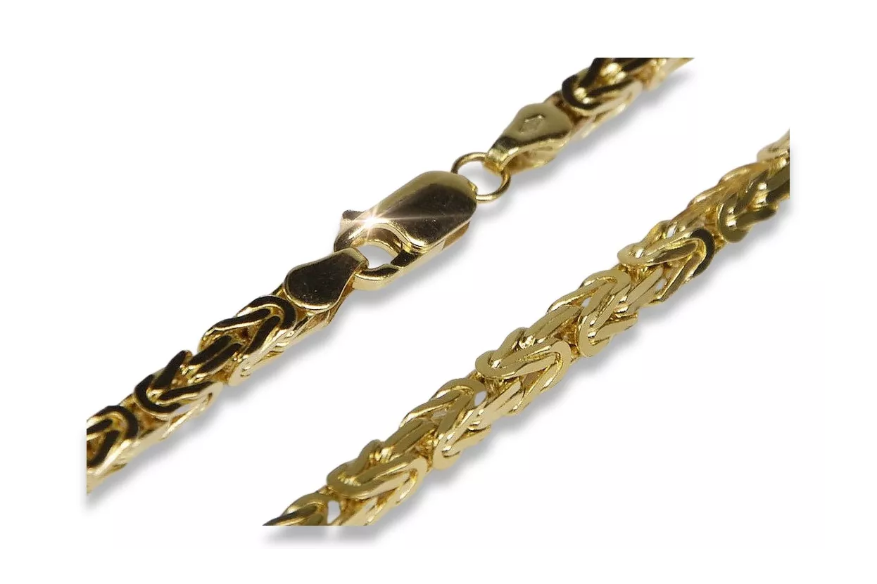 Italian yellow 14k 585 gold Bizantine bracelet cb014y