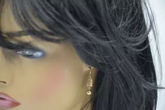 Russische rosafarbene sowjetische 14k 585 Gold UdSSR Vintage Blattohrringe ven107