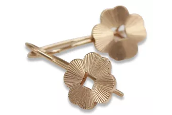 Russische rosafarbene sowjetische 14k 585 Gold UdSSR Vintage Blattohrringe ven077