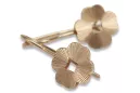 Vintage rose pink 14k 585 gold  Vintage leaf earrings ven077