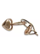 Vintage rose pink 14k 585 gold  Vintage heart earrings ven212