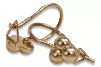 Vintage rose pink 14k 585 gold  Vintage ball earrings ven198