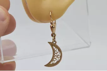 Російська троянда рожева радянська 14к 585 золото СРСР Старовинні кульові сережки ven174