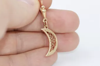 Руска роза розова съветска 14k 585 злато СССР реколта топка обеци ven174