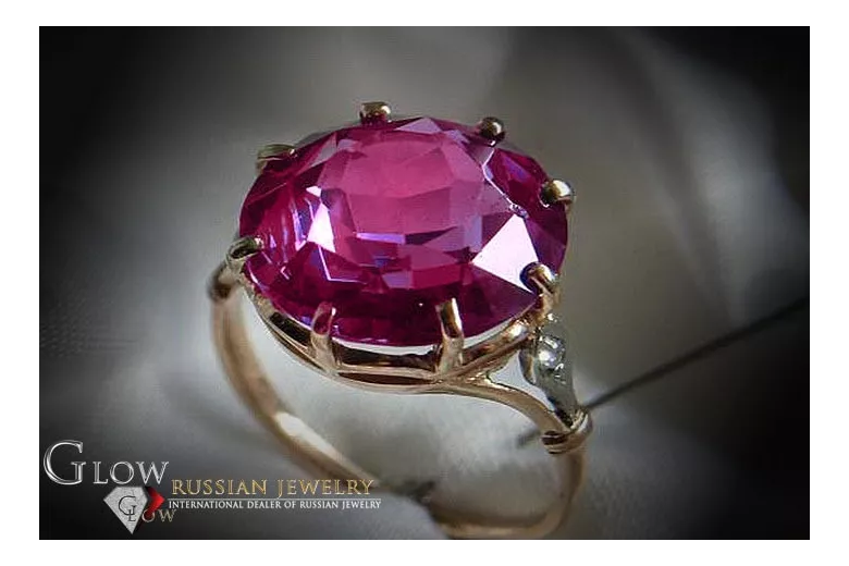 Sovietic rus a crescut 14k 585 aur Alexandrite Ruby Emerald Safir Zircon inel vrc073