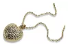 Italian 14k Gold modern heart pendant with Anchor chain pp017y&cc003y