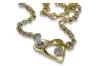 14k 585 Italian gold chain with heart necklace ccf004yw