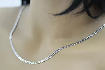 Italian white 14k 585 solid Tiger eye solid gold chain cc065w