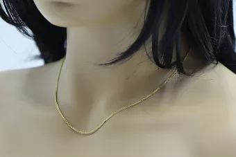 Italienisches Gelb Weiß 14 Karat Gold Spiga Kette cc035yw