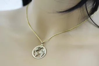 Італійський кулон 14k gold Glob з ланцюгом cpn046y&cc035y