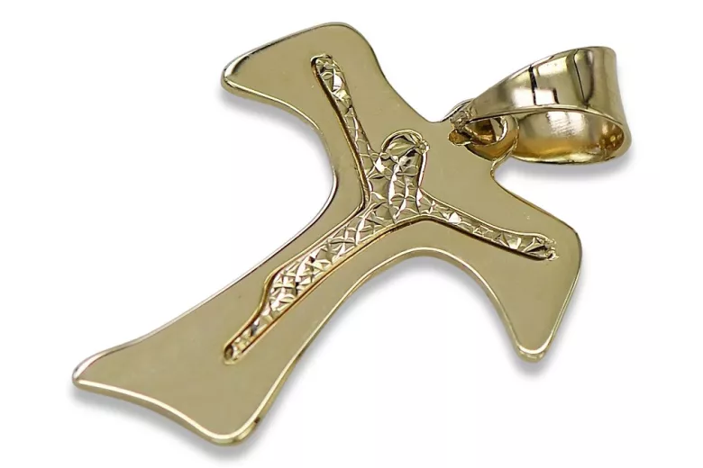 Goldkreuz mit einer Kette ★ zlotychlopak.pl ★ Goldstempel 585 333 Niedriger Preis!