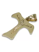 Złoty krzyżyk Katolicki z łańcuszkiem 14k ctc005y&cc035y