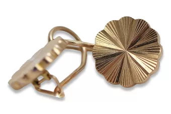 Vintage rose pink 14k 585 gold  Vintage flower earrings ven135