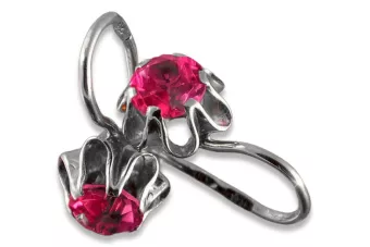 Vintage silver 925 Alexandrite Ruby Emerald Sapphire Aquamarine Zircon ... earrings vec013s