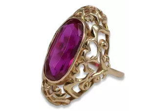 Ruso Soviet rosa 14k 585 oro Alejandrita Rubí Esmeralda Zafiro Zircón anillo vrc052