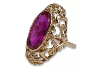 Руски съветски пръстен от розово злато 14K Александрит Рубин Изумруден сапфир Циркон 585 vrc052