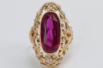 Russisch Sowjetrosa 14 Karat 585 Gold Alexandrit Rubin Smaragd Saphir Zirkon Ring vrc052