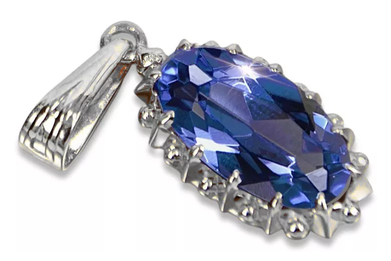 Colgante soviético de plata 925 con zircón aguamarina de zafiro rubí de alejandrita vpc016s