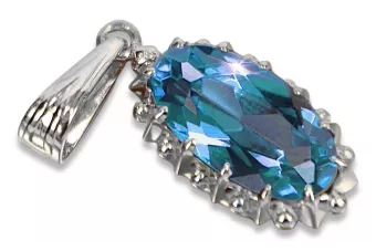 Pandantiv sovietic de argint 925 cu alexandrit rubin safir smarald acvamarin zircon vpc016s