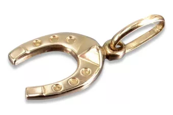 Vintage rose pink 14k 585 gold  Vintage horseshoe pendant vpn006