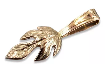 Rosa rusa rosa soviético 14k 585 oro URSS Colgante de hoja vintage vpn018