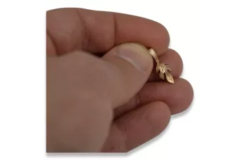 Vintage rose pink 14k 585 gold  Vintage leaf pendant vpn018