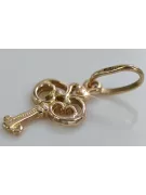 Vintage różowe złoto wisiorek radzieckie 14k 585 ZSRR zawieszka kluczyk vpn019
