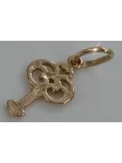 Vintage rose pink 14k 585 gold  Vintage key pendant vpn019