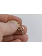 Vintage rose pink 14k 585 gold  Vintage key pendant vpn019