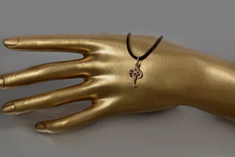 Vintage ροζ χρυσό σοβιετικό μενταγιόν 14k 585 μενταγιόν κλειδί της ΕΣΣΔ vpn019