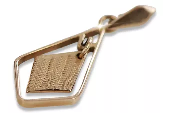 Vintage rose pink 14k 585 gold  square Vintage pendant vpn003